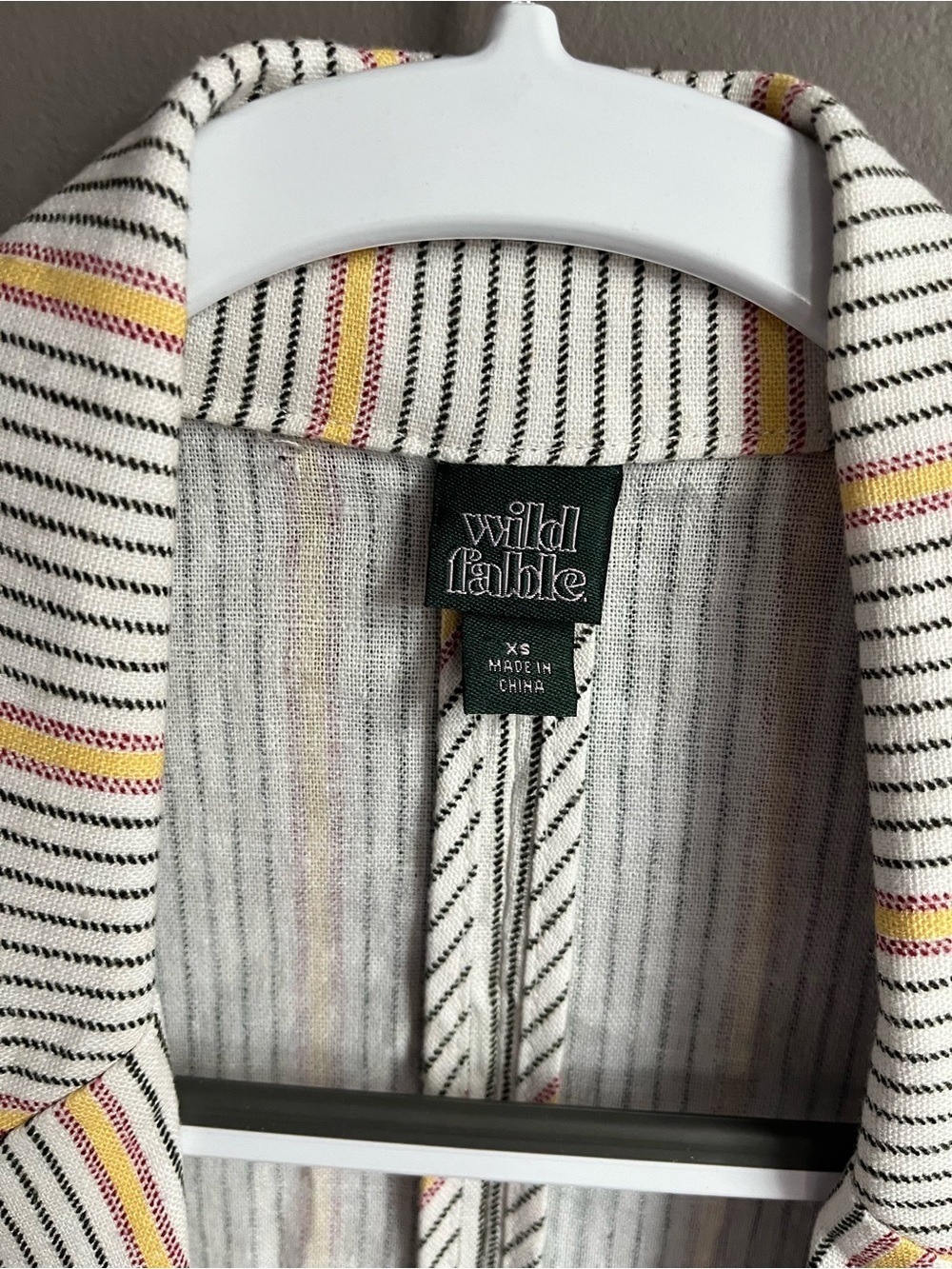 wild fable 90s butter mom style Striped linen-blend Blazer XS summer layers - Picture 4 of 7
